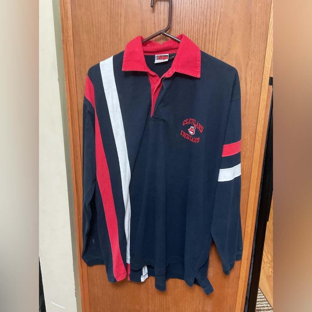 Vintage Cleveland Indians long sleeve polo